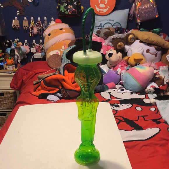 Vintage The Martian By BETRAS 16” Tall Neon Green Alien Drink Bottle With Straw - Picture 8 of 12